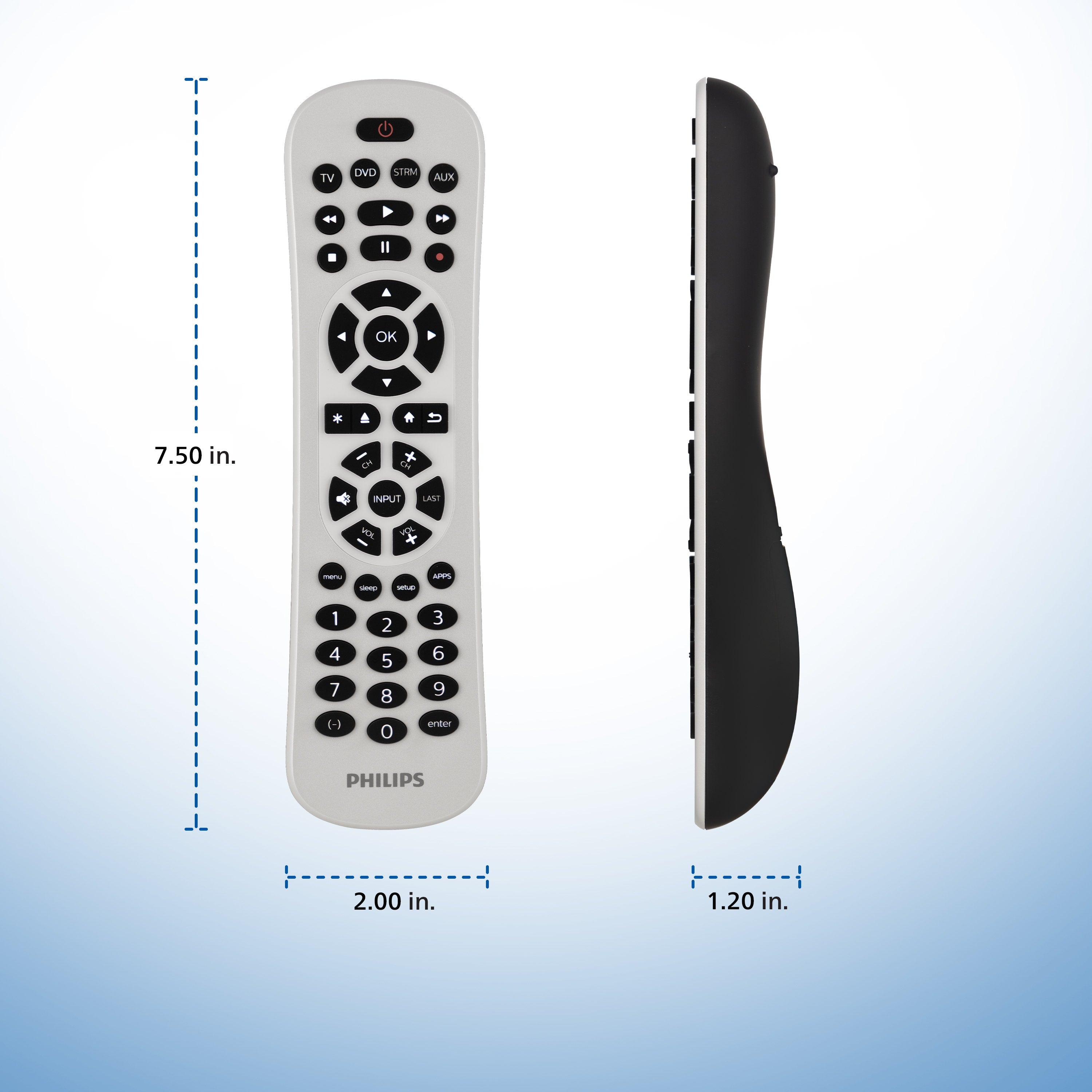 Philips 4-Device Backlit Universal Remote, White
