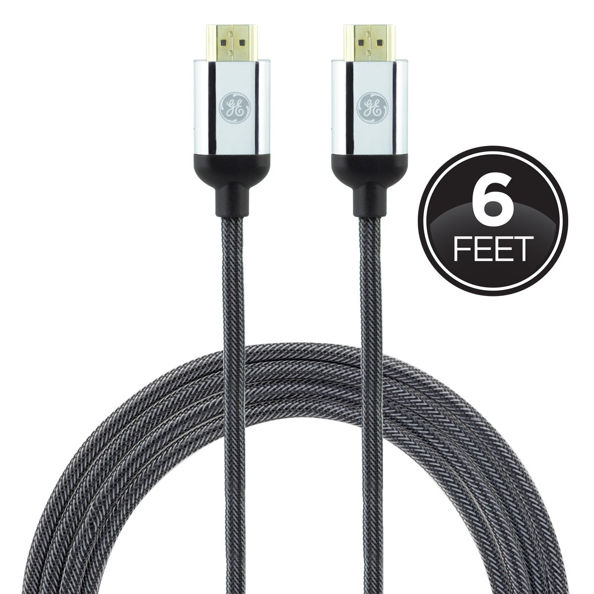 GE UltraPro 6ft. 4K HDMI Cable with Ethernet, Black