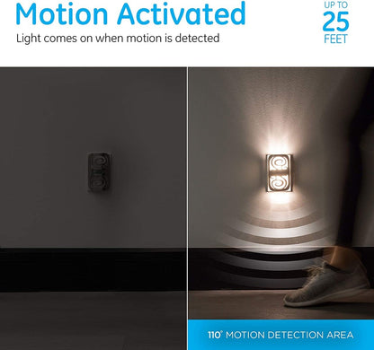GE Motion-Select LED Night Light, Brushed Nickel