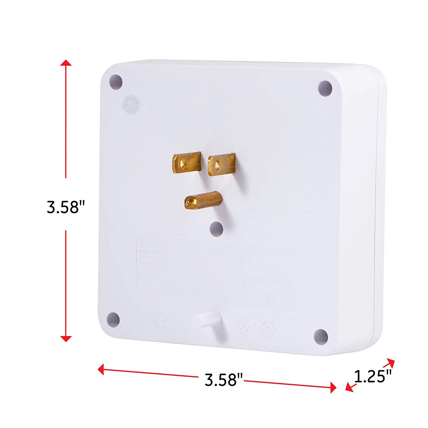 GE 6-Outlet Wall Tap with Surge Protection, White