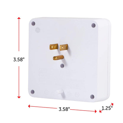 GE 6-Outlet Wall Tap with Surge Protection, White