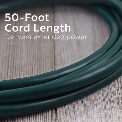 Philips 3-Outlet 25ft. Outdoor Extension Cord with Power Block, Green