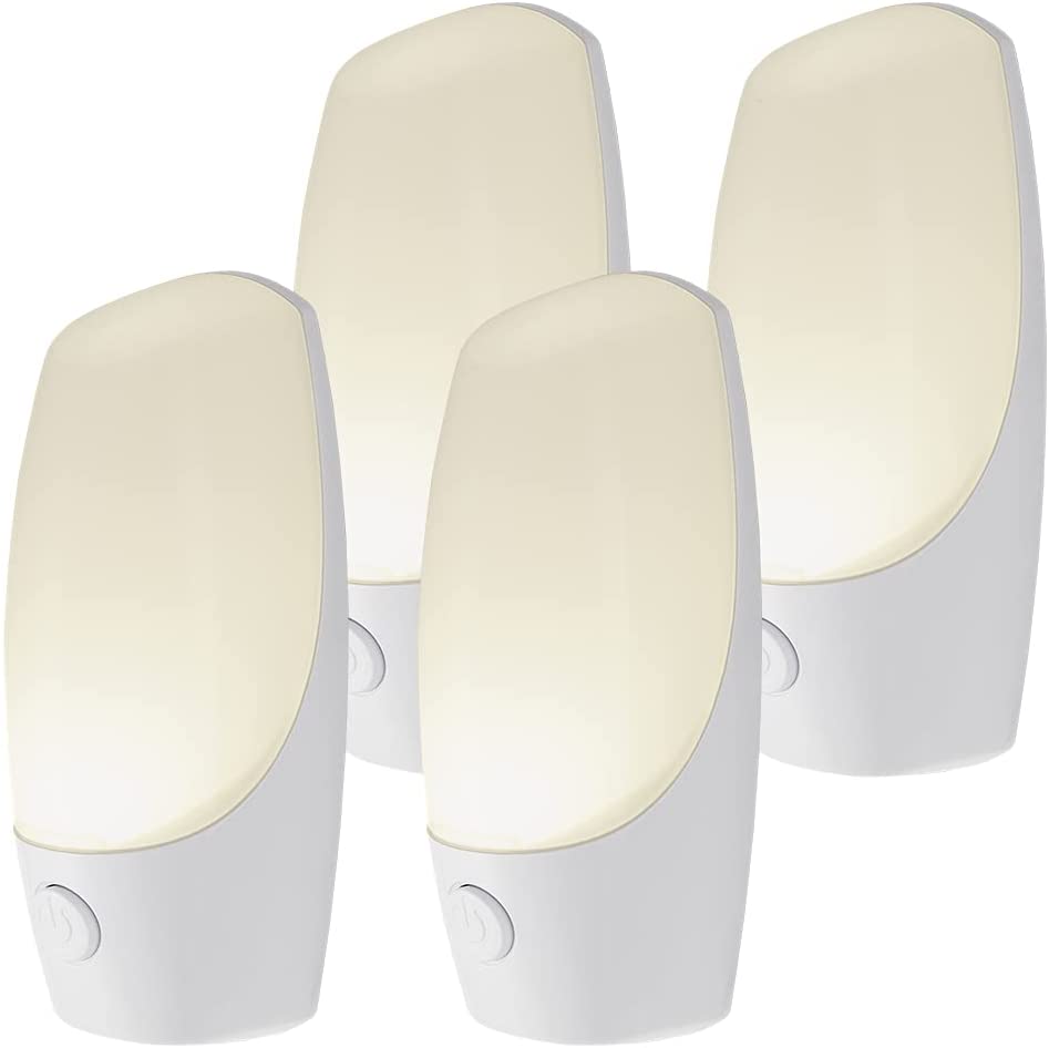 Energizer Manual ON/OFF LED Night Light, 4 Pack, White