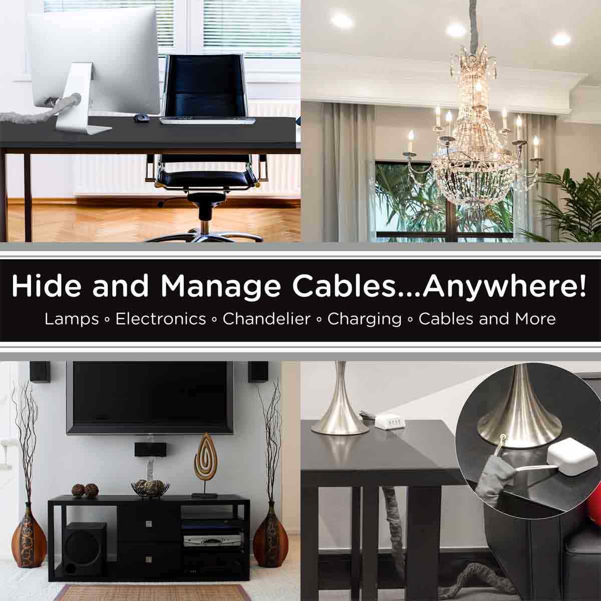 Cordinate 6ft. Fabric Cord Cover, Gray