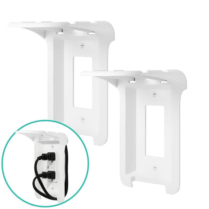 Cordinate Cord-Wrap Rocker Light Switch Wall Plate with Shelf, 2 Pack, White