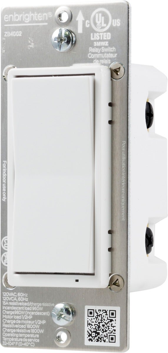 Enbrighten Zigbee In-Wall Smart Switch with QuickFit™ and SimpleWire™, White/Almond