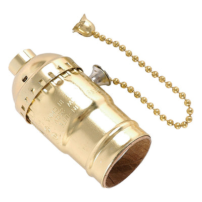 Power Gear Pull-Chain Lamp Socket, Brass