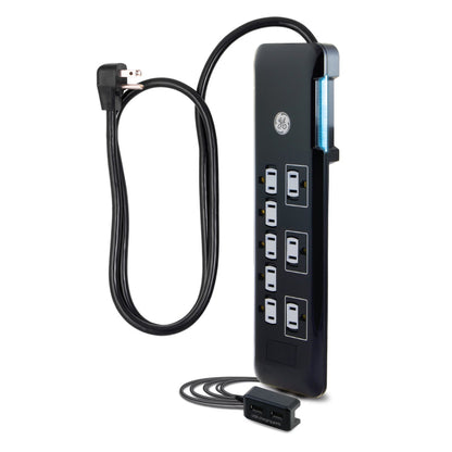GE  8-Outlet 2-USB 4ft. Surge Protector, Black