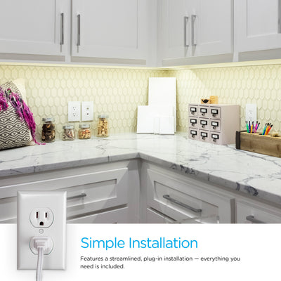 Enbrighten 16in. Plug-In LED Under Cabinet Light Fixture, White
