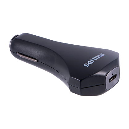 Philips 1-USB Car Charger with USB-C and Power Delivery, Black