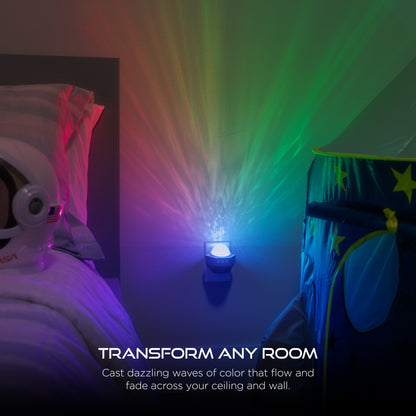 Enbrighten Galaxy Wave Plug-In Projector LED Night Light, White