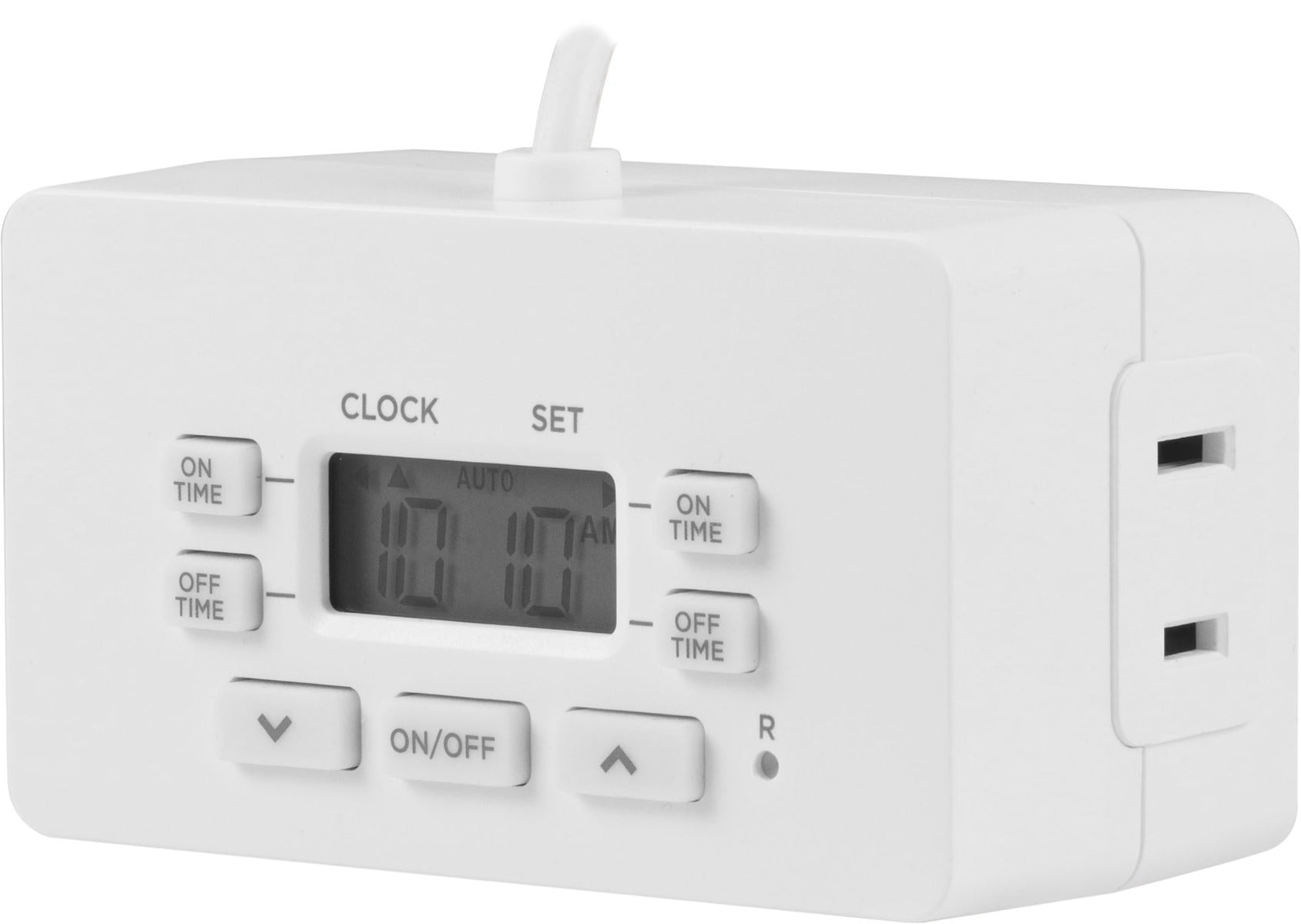 UltraPro Indoor Plug-In 1-Outlet Digital Timer with Push Button, White