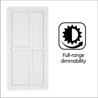 GE mySelectSmart Wireless Remote with Dimming Lighting Control, White