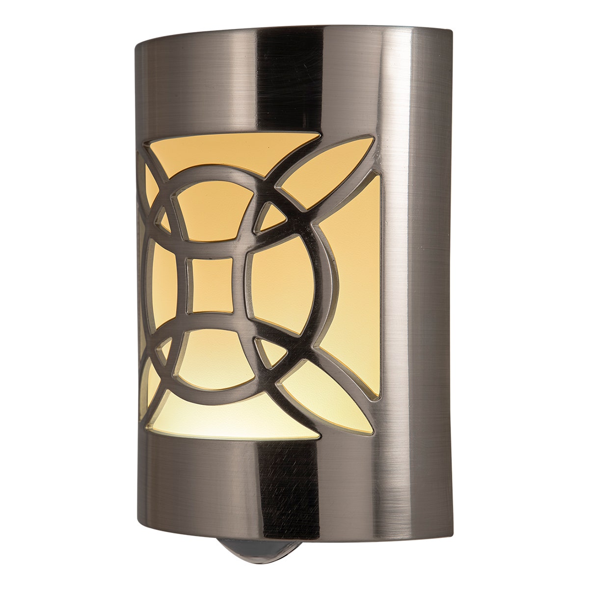 GE CoverLite Celtic Design Light Sensing LED Night Light, Brushed Nickel