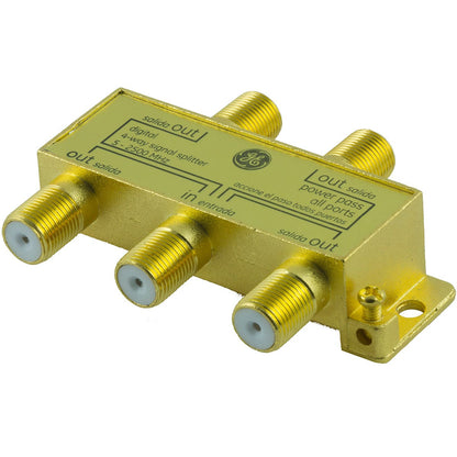 GE Pro Digital 4-Way Coaxial Splitter, Gold