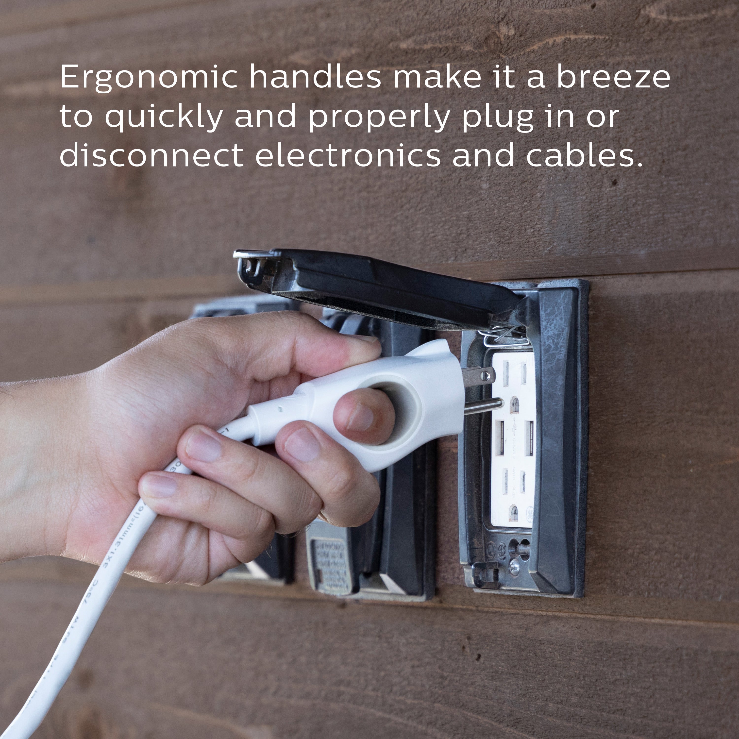 Philips EZGrip 3-Outlet 8ft. Indoor/Outdoor Extension Cord, White