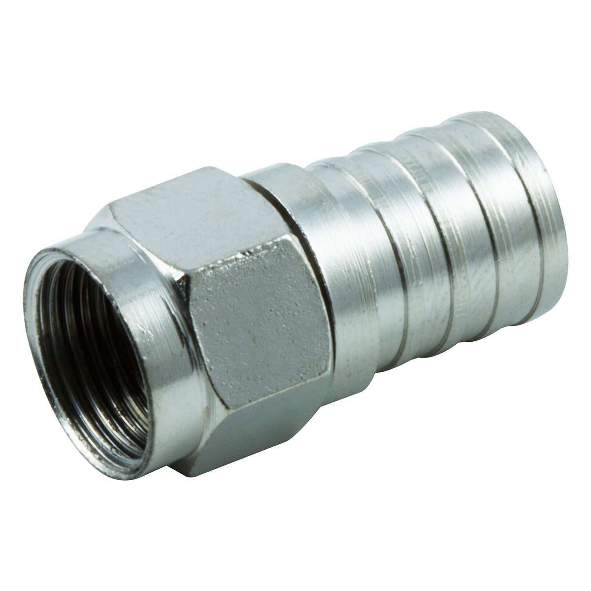 GE RG6 Crimp-On F-Type Connectors, Silver, 2 Pack