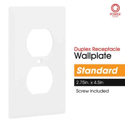 Power Gear Duplex Receptacle Wallplate