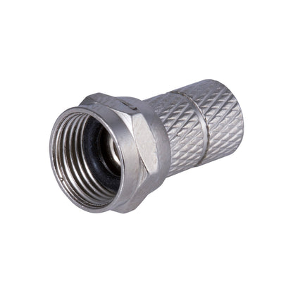 GE RG59 Twist-On F Connectors, Silver, 2 Pack