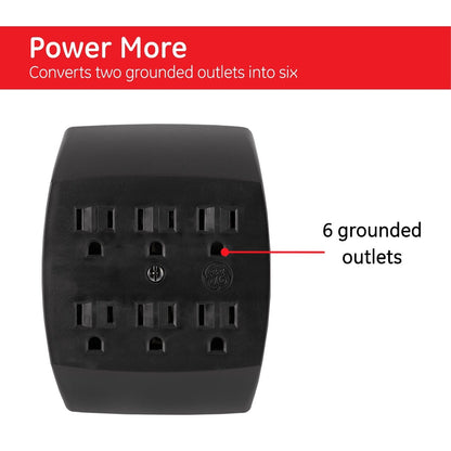GE 6-Outlet Wall Tap, Black