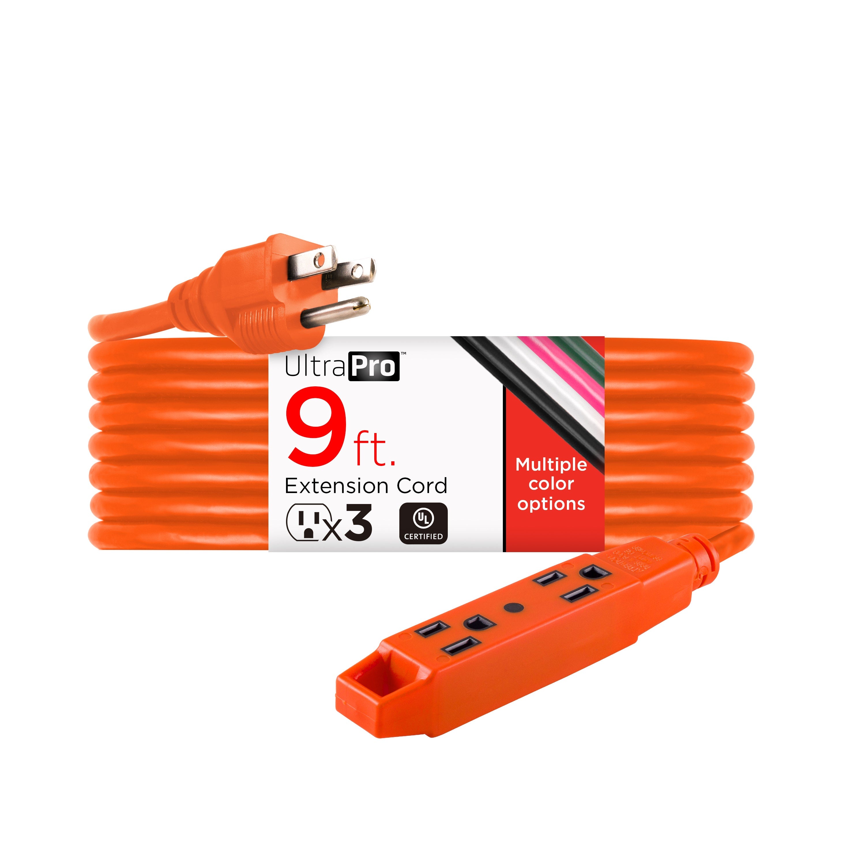 GE UltraPro 9ft. Outdoor Extension Cord, Orange