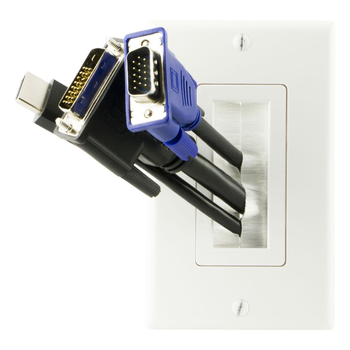 GE Single Brush Wall Plate, White