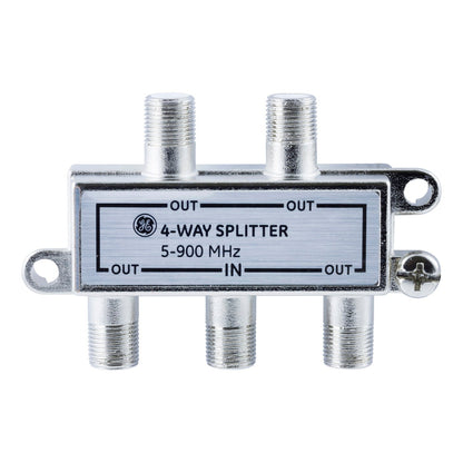 GE 4-Way Signal Splitter, Silver