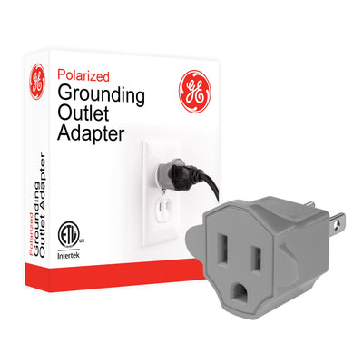 GE Polarized Grounded Adapter, Gray