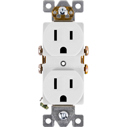GE UltraPro Grounding Duplex Heavy-Duty Receptacle, White