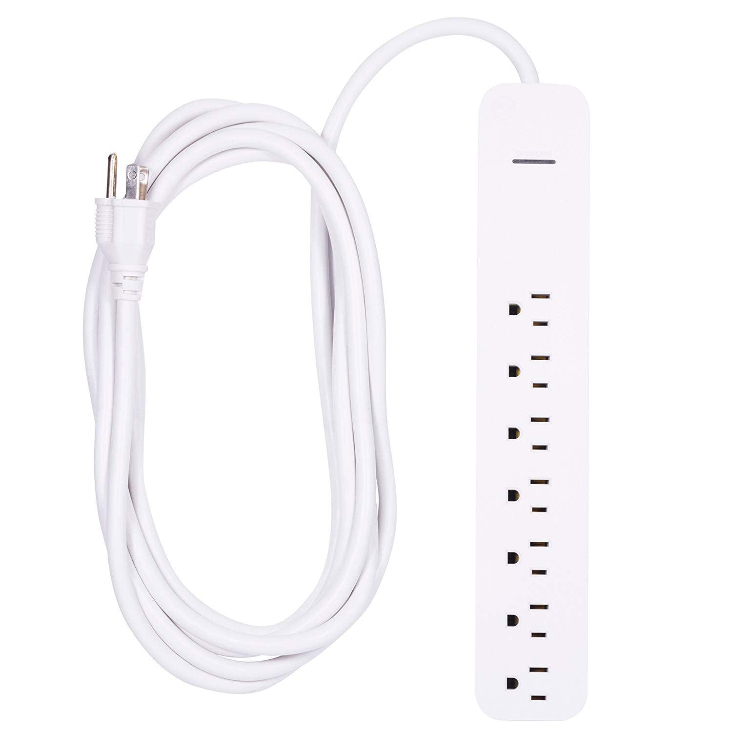 GE Pro 7-Outlet 12ft. Surge Protector, White