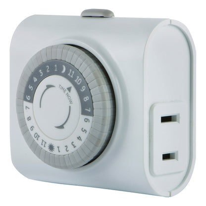 GE Indoor Plug-In 24-Hour Mechanical Timer, White