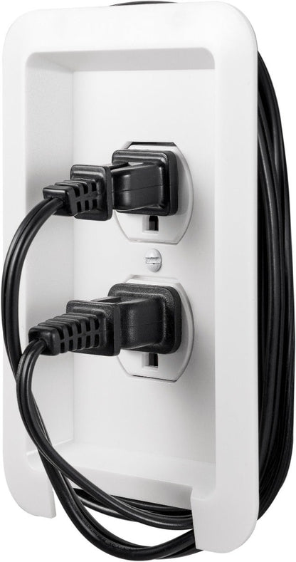 Cordinate Cord-Wrap Duplex Receptacle Wall Plate, White