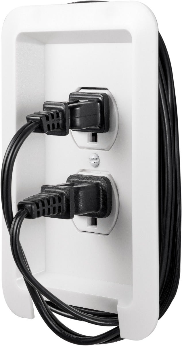 Cordinate Cord-Wrap Duplex Receptacle Wall Plate, White