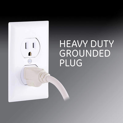 GE 6-Outlet 3ft. Power Strip with Twist-to-Close Safety Covers, White