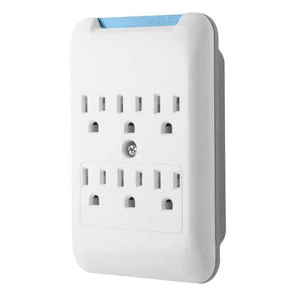 GE 6-Outlet Wall Tap with Surge Protection, White