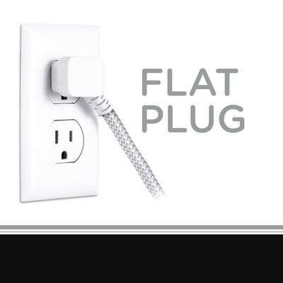 Cordinate 3-Outlet 8ft. Braided Extension Cord, Gray/White
