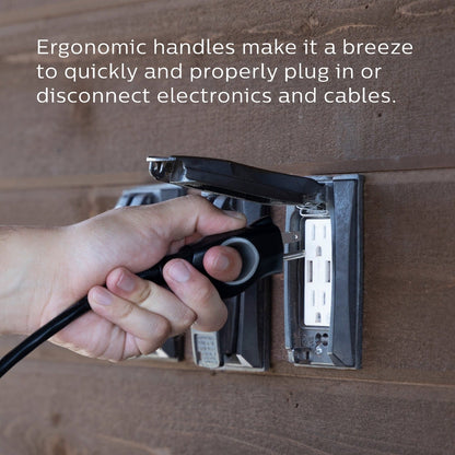 Philips EZGrip™ 3-Outlet 8ft. Indoor/Outdoor Extension Cord, Black