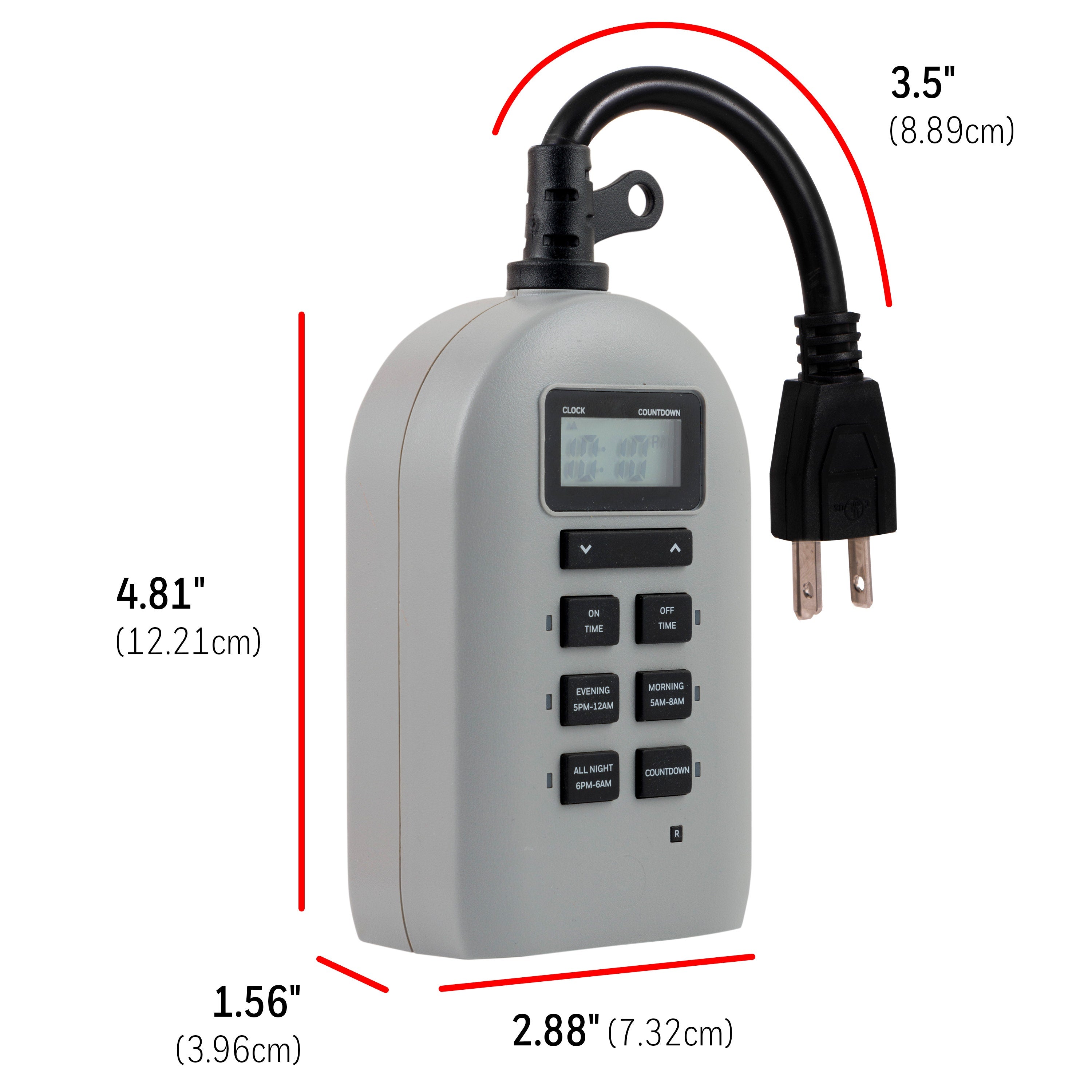 UltraPro Outdoor Plug-In 24-Hour Digital Timer, Gray
