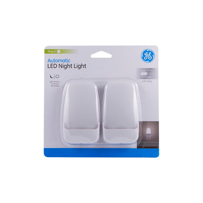 GE Light Sensing LED Night Light, 2 Pack, White