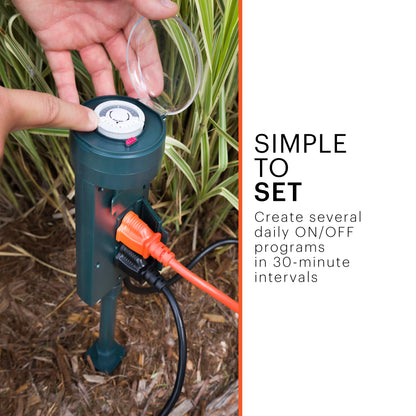 Power Gear 6-Outlet Yard Stake Timer, Green