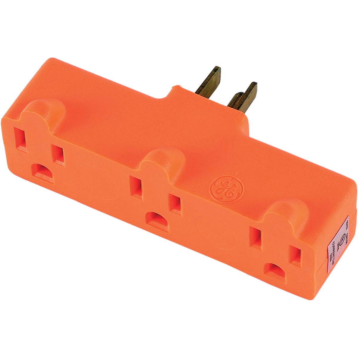 GE 3-Outlet Heavy Duty Wall Tap, Orange