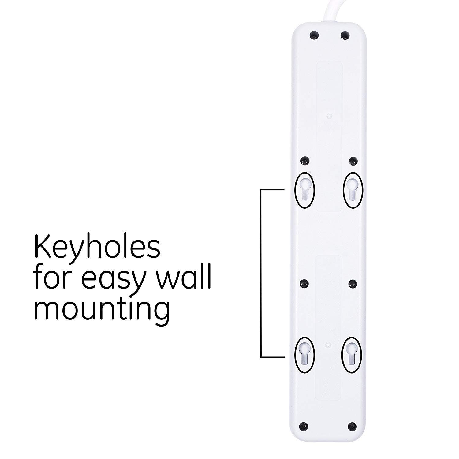GE Pro 7-Outlet 4ft. Surge Protector, White