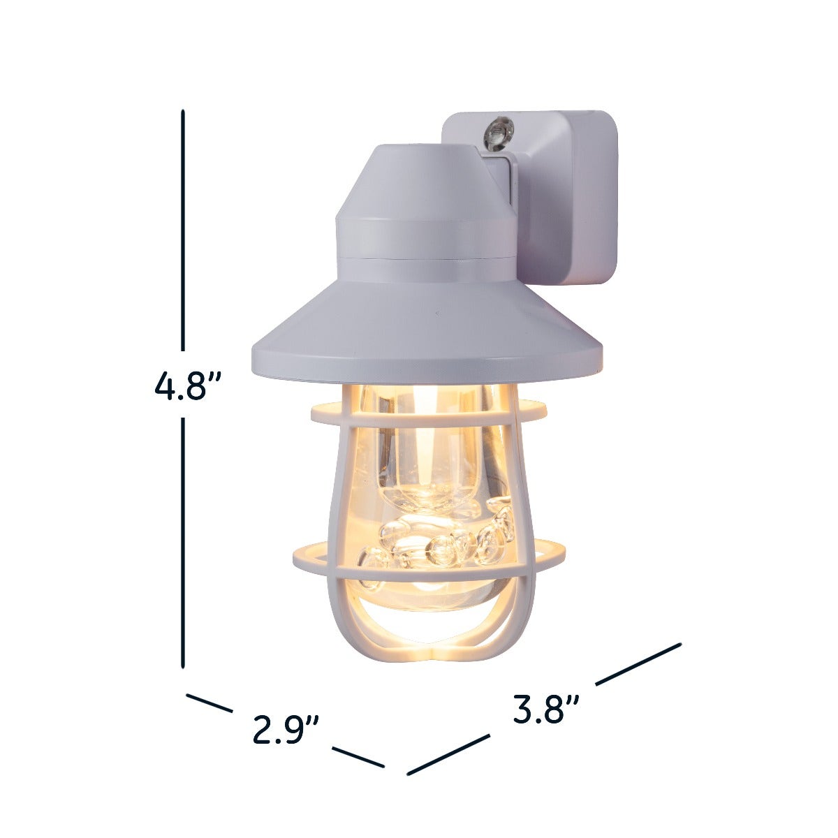 GE Vintage Cage Frame Light Sensing LED Night Light, White