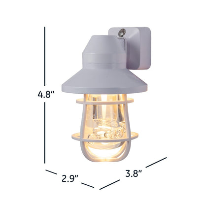 GE Vintage Cage Frame Light Sensing LED Night Light, White