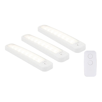 Energizer 10in. Battery Operated LED Light Bar with Remote, 3 Pack, White