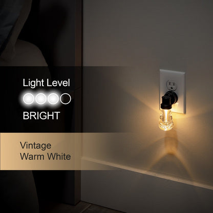 GE Vintage Light Sensing LED Night Light, Black