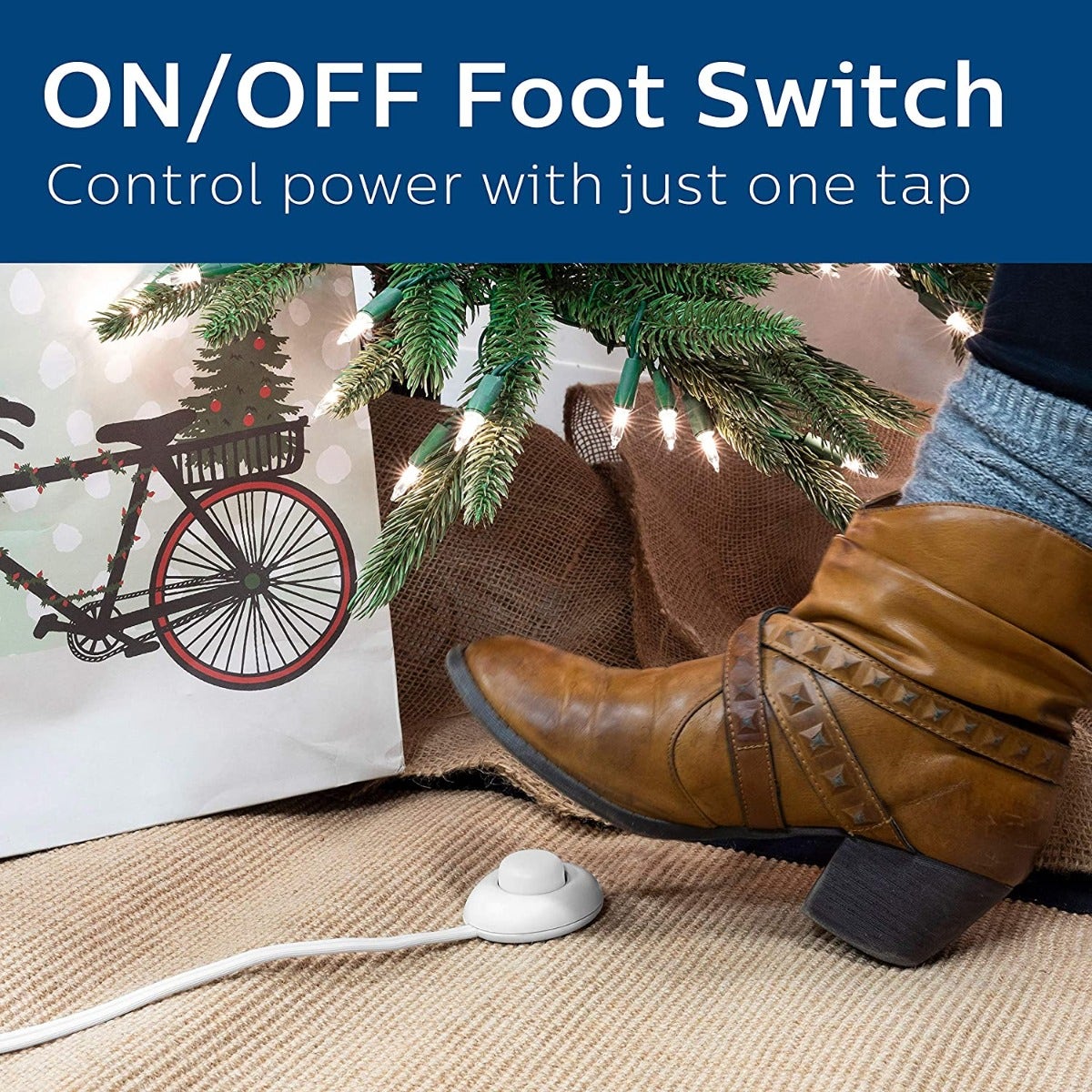 Philips 1-Outlet 9ft. Extension Cord with Foot Switch, White