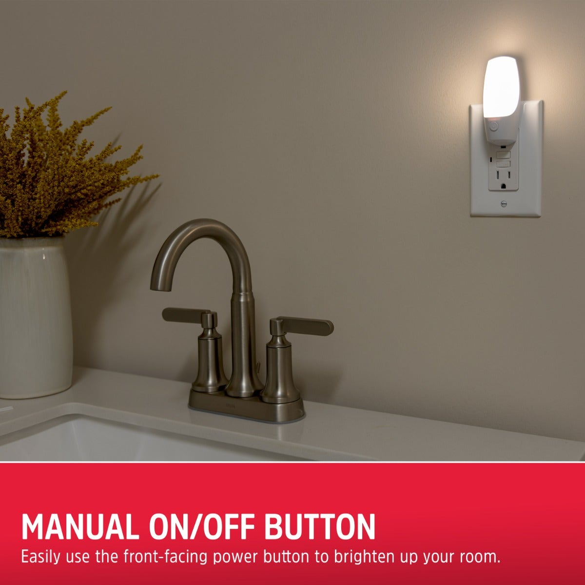 Energizer Plug-In Manual On/Off LED Night Light, White