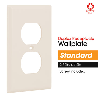 Power Gear Outlet Wall Plate Cover, Light Almond