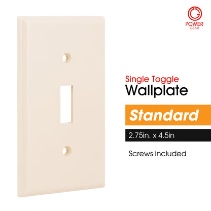 Power Gear Single Switch Wallplate, Light Almond